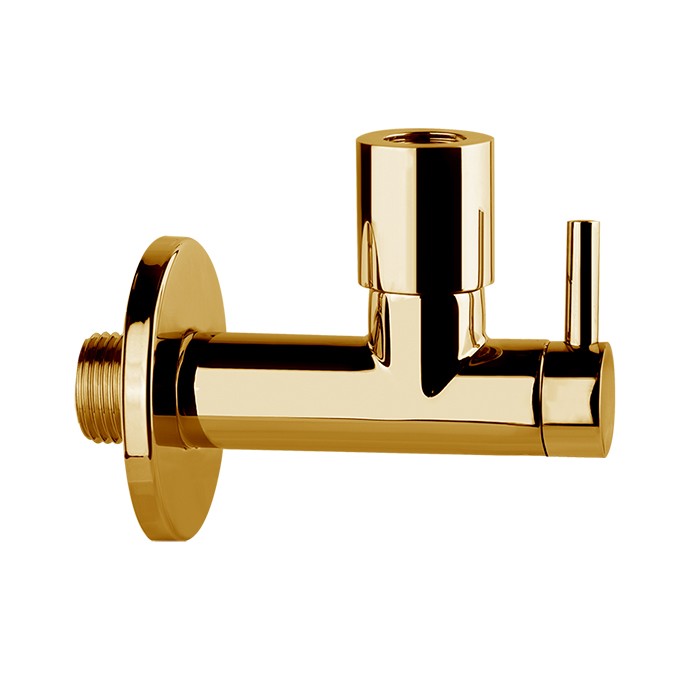 Запорный кран-фильтр для подвода воды к смесителю, круглый, Gessi Origini, 01411#080 цвет: золото