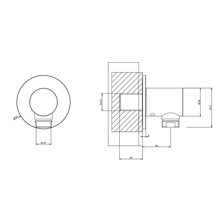 Вывод воды, настенынй, Gessi 316, black xl арт. 54269#299