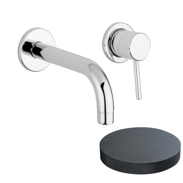 Смеситель для раковины настенного монтажа, излив 20 см, без донного клапана, Giulini Futuro, графит арт. 6525-20GF