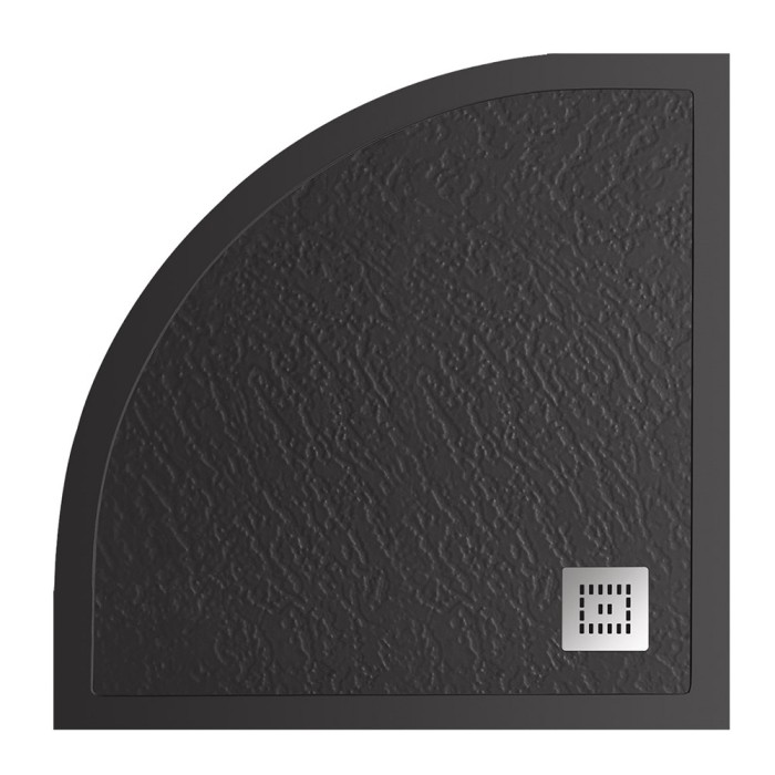 Душевой поддон из искусственного мрамора 90x90x3,5 BelBagno, матовый чёрный, UNO арт. TRAY-MR-UNO-R-90-550-35-NERO-CR