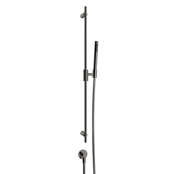 Штанга в комплекте с душевой лейкой и шлангом 150см., Gessi Anello, black metal brushed pvd арт. 63482#707