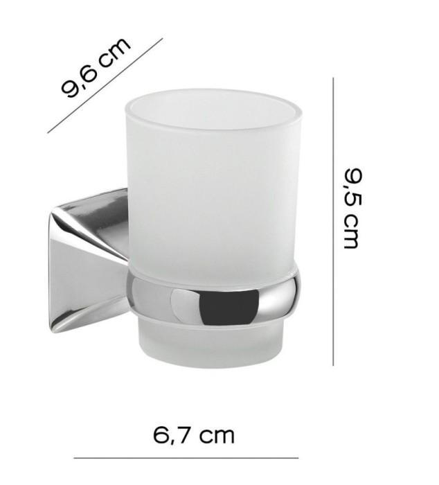 Настенный стеклянный стакан Cervino Gedy, CE10(13) цвет: хром