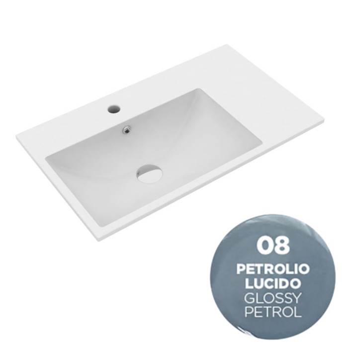 Раковина 90x45 см, с 1 отв. подвесная, встраиваемая, Olympia ceramica Tutto evo, нефть глянцевый арт. TUE4890108