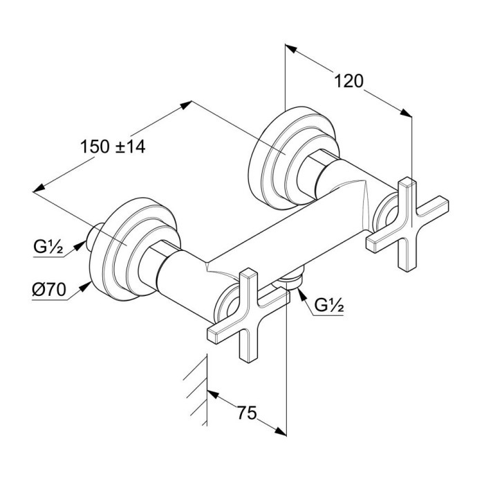 Смеситель для душа, nova fonte Kludi, хром - 207100520
