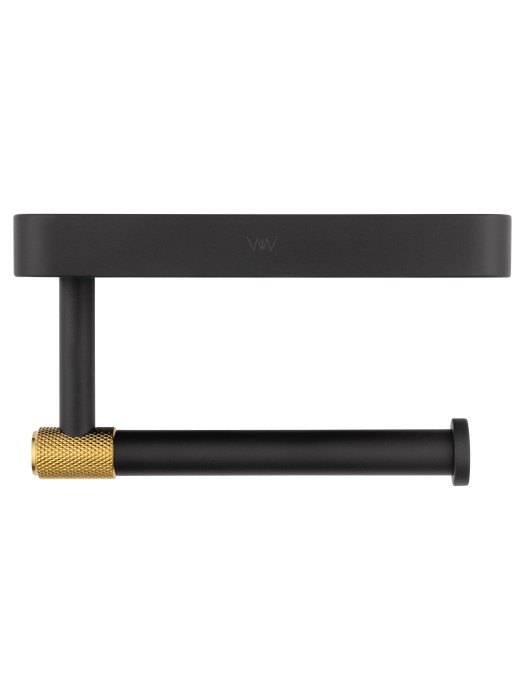 Держатель для туалетной бумаги с полкой, Wonzon & Woghand Majestic, WW-9226 цвет: черный