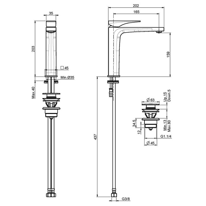 Fima Carlo Frattini Высокий смеситель на раковину, Zeta, F3961LNCR цвет: хром