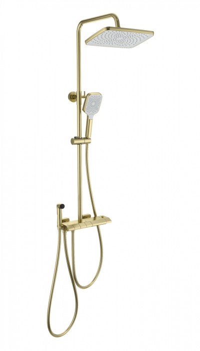 Душевая система с техническим душем и термостатом, Wonzon &amp; Woghand Muse, WW-B4132-A-BG цвет: золото