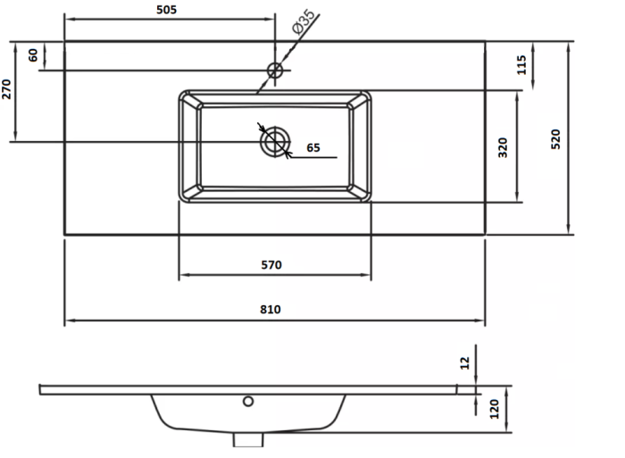 Столешница стекло 80см моноблок cappucino, Boheme Neoart - 852-080-CP monaco