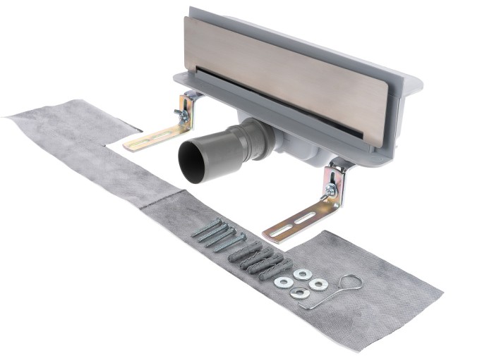 Душевой лоток BERGES Basic 330, пристенный, нержавеющая сталь, арт.090308