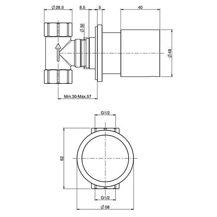Fima Carlo Frattini Запорный вентиль 1/2", Flo, F3243/1NS цвет: черный