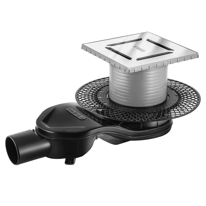 Душевой трап BERGES PLATZ Norma 150х150, хром глянец, S-сифон D50 H60, арт.091159