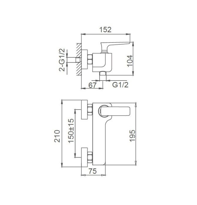 Смеситель для душа, Wonzon & Woghand Shark, WW-484101-CR цвет: хром