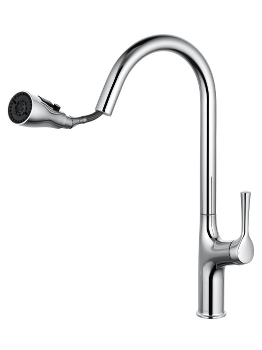 Смеситель для кухни с выдвижным изливом, Wonzon & Woghand, WW-AE54123-CR цвет: хром