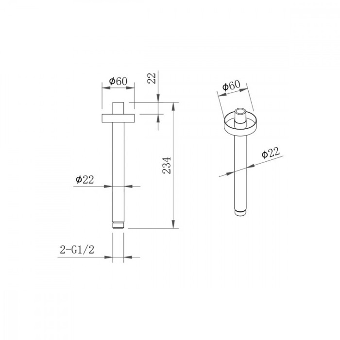 Держатель верхнего душа BERGES Ventas, черный арт. 074014