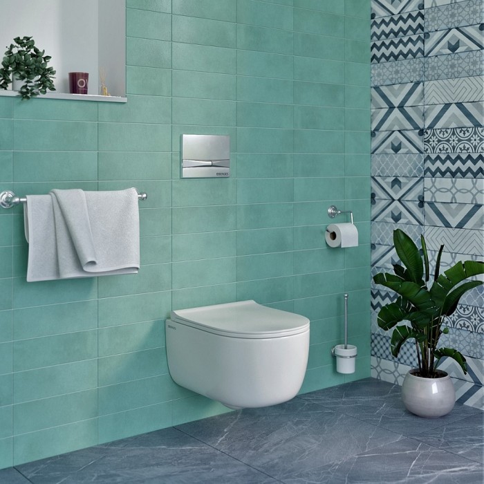 Инсталляция для скрытого монтажа унитаза, клавиша смыва F4 Soft Touch, белая, BERGES Novum арт. 040254