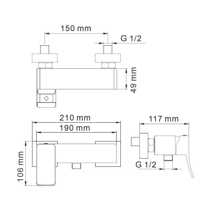 Смеситель для душа Aller 1060 WasserKRAFT арт. 1062