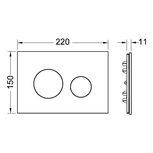 Лицевая панель, полированный сланец, loop modular TECE арт. 9240675