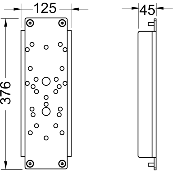 Панель для монтажа ручек с застенным модулем арт. 9.300.009, TECE арт. 9042012