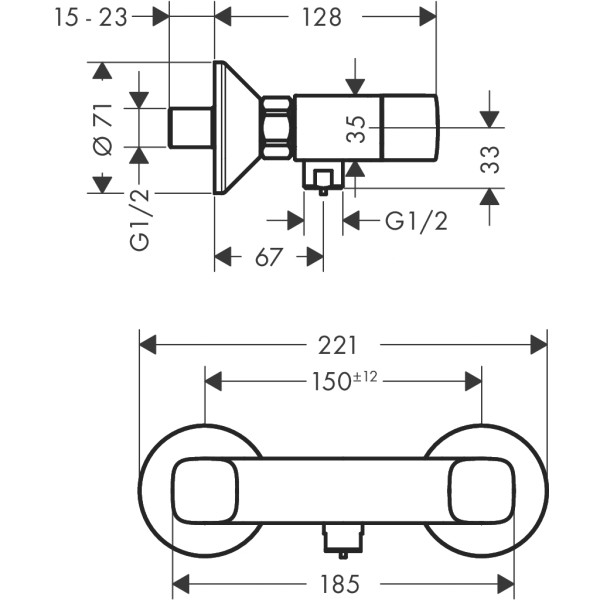Смеситель для душа, Hansgrohe Logis, хром арт. 71263000