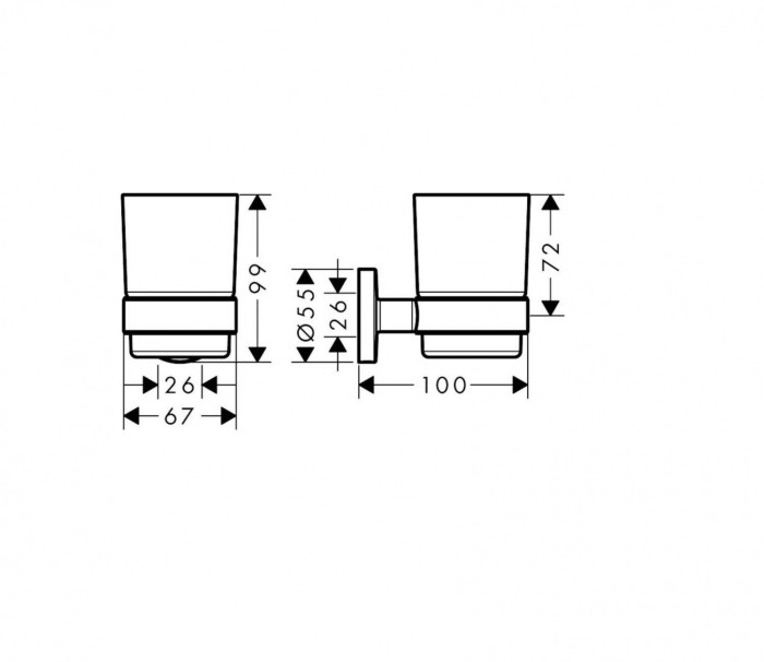 Стакан Hansgrohe Logis Universal 41718000, цвет: хром