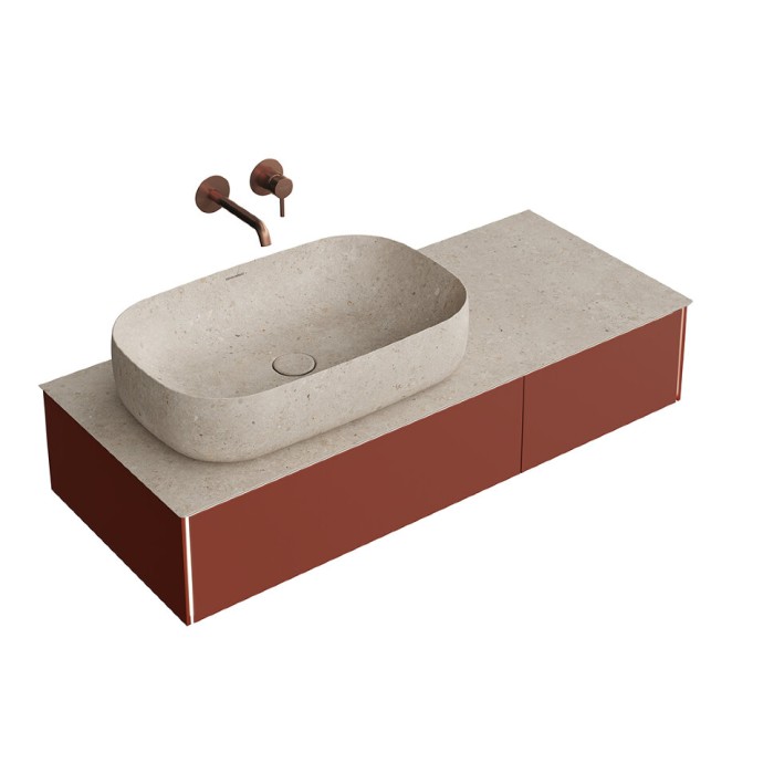 Тумба подвесная 120см, 2 ящика, Magica Kerama Marazzi, красный - MA.120.2\VR.M