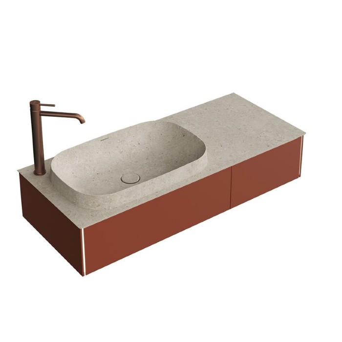 Тумба подвесная 120см, 2 ящика, Magica Kerama Marazzi, красный - MA.120.2\VR.M