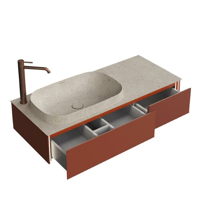 Тумба подвесная 120см, 2 ящика, Magica Kerama Marazzi, красный - MA.120.2\VR.M