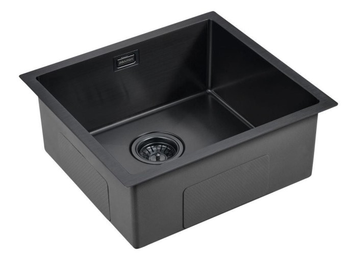 Мойка для кухни нержавеющая 480х440мм Paulmark WESER, вороненая сталь, PVD - PM804844-GM