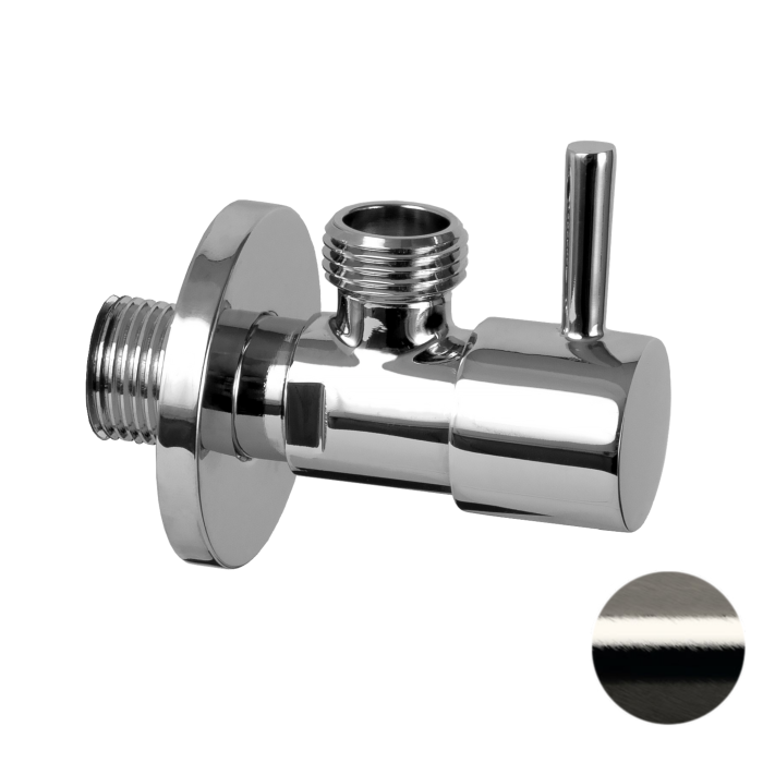 Запорный вентиль 1/2*1/2 никель глянцевый, Remer, 128L1212NP