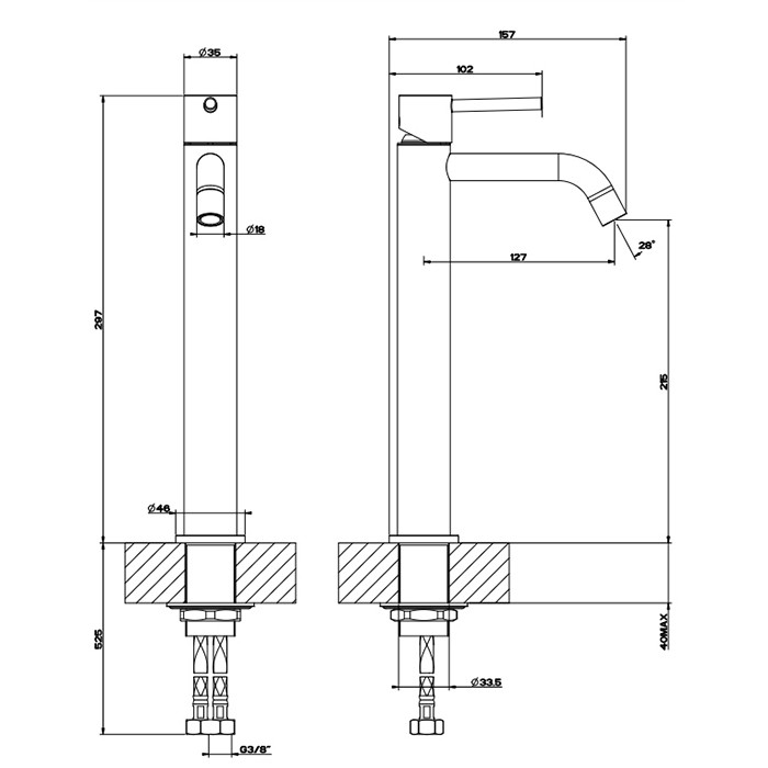 Смеситель для раковины, на 1 отв, Gessi Emporio Via tortona, хром арт. 18604#031