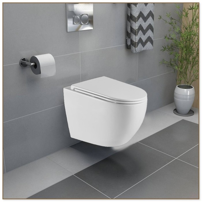 Подвесной унитаз 540x365x425 безободковый, в комплекте с сиденьем микролифт, Azario Navio арт. AZ-0074