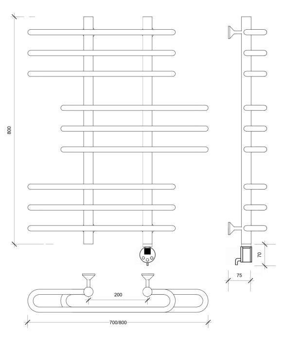 Полотенцесушитель электрический 80x20x80 Венеция 6 Secado арт. 4673739234426