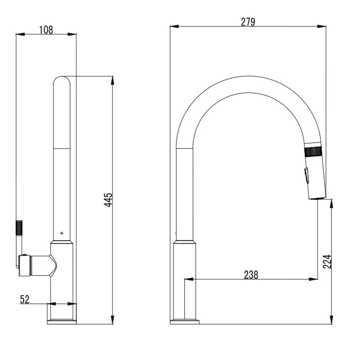 Смеситель для кухонной мойки, выдвижной излив, керамический картридж, алмазная текстура, хром, Azario Diamond арт. AZ-VJB569193C