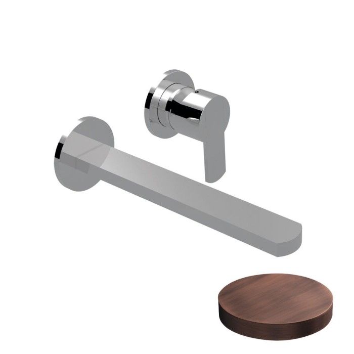 Внешняя часть для смесителя для раковины настенного монтажа, без донного клапана, излив 150 мм, Giulini Surf deluxe, медь матовая арт. 5820-15EPDLVROP