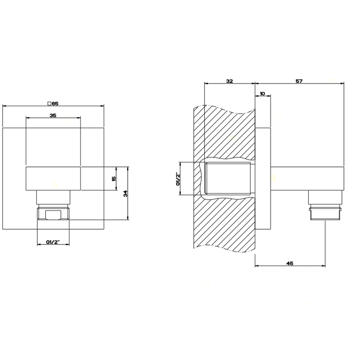 Вывод воды на 1/2", Gessi Rettangolo, хром арт. 20169#031