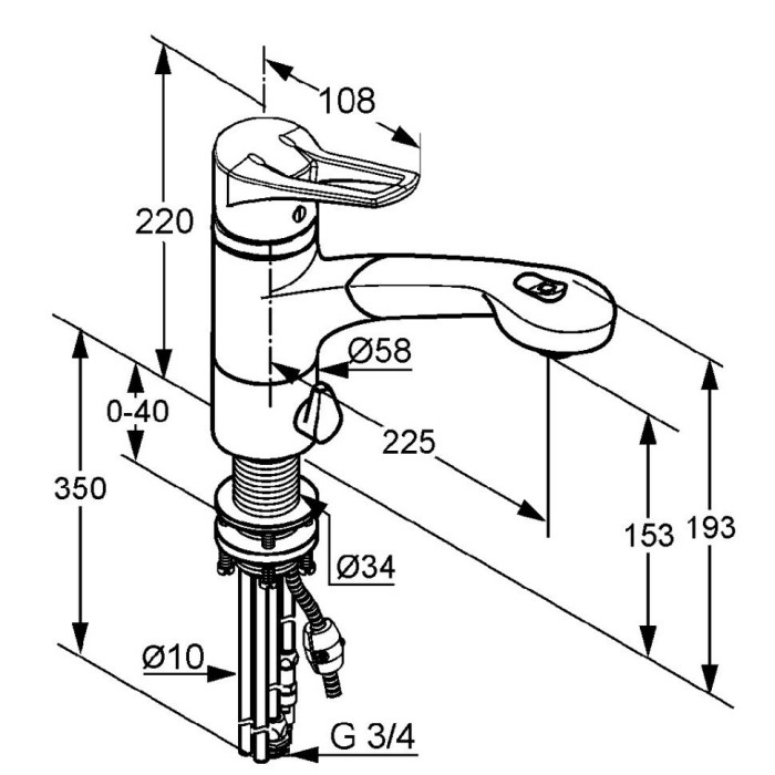 Однорычажный смеситель для кухни, подключение стиральной, посудомоечной машины, с выдвижным изливом, mx Kludi, хром - 399450562