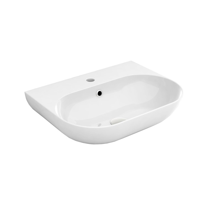 Раковина подвесная 55x41см. с отверстием под смеситель, Olympia ceramica Milady, белый глянцевый арт. MIL4355101