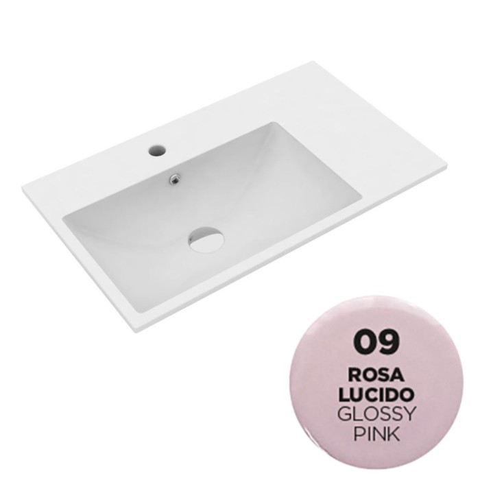 Раковина 90x45 см, с 1 отв. подвесная, встраиваемая, Olympia ceramica Tutto evo, розовый глянцевый арт. TUE4890109