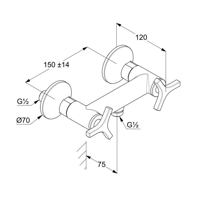 Смеситель для душа, nova fonte Kludi, хром - 207100539