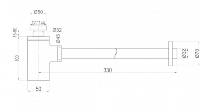 Сифон для раковины Lotis , цвет золото гляневый арт. L1029