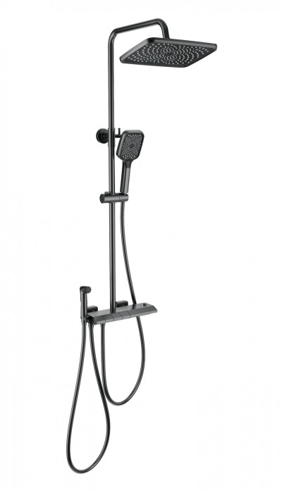 Душевая система с техническим душем и термостатом, Wonzon &amp; Woghand Muse, WW-B4132-A-BGG цвет: графит