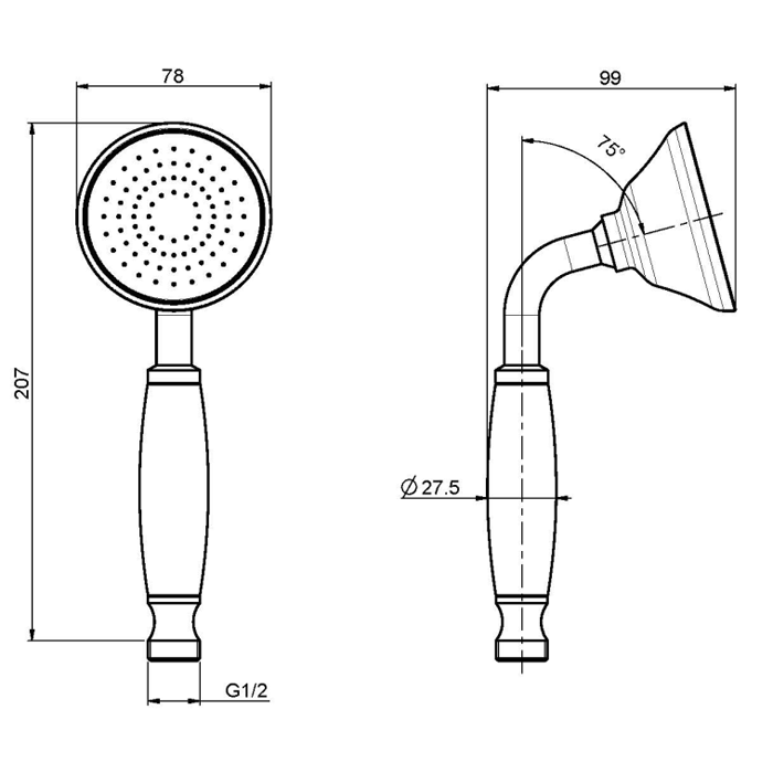 Fima Carlo Frattini Ручной душ, Wellness, F2059BR цвет: бронза
