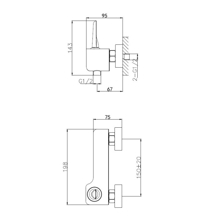 Смеситель для душа, Wonzon & Woghand Shark, WW-48B4101-CR цвет: хром