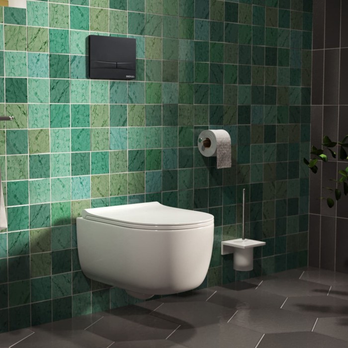 Инсталляция для скрытого монтажа унитаза, клавиша смыва F5 Soft Touch, черная, BERGES Novum арт. 040255