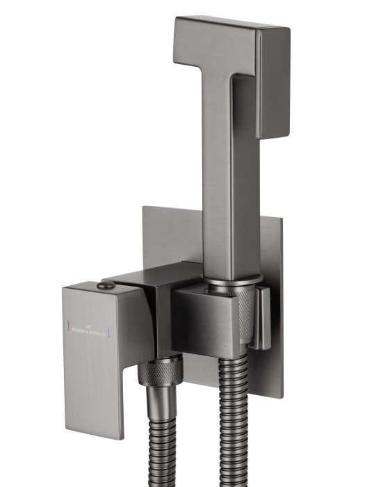 Смеситель с гигиеническим душем встраиваемый, Wonzon & Woghand, WW-88829903-BGM цвет: графит
