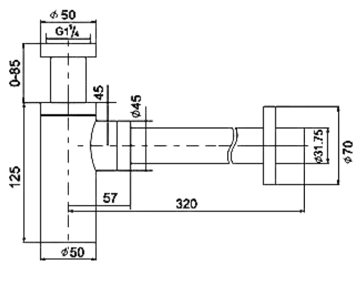 Сифон для раковины, белый, Boheme 609-MW