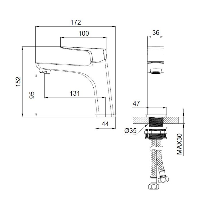 Смеситель для раковины, Wonzon & Woghand Forza, WW-139031-CR цвет: хром