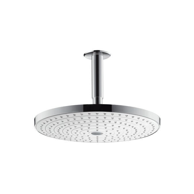 Верхний душ с потолочным кронштейном Raindance Select S Hansgrohe, белый, хром арт. 27337400