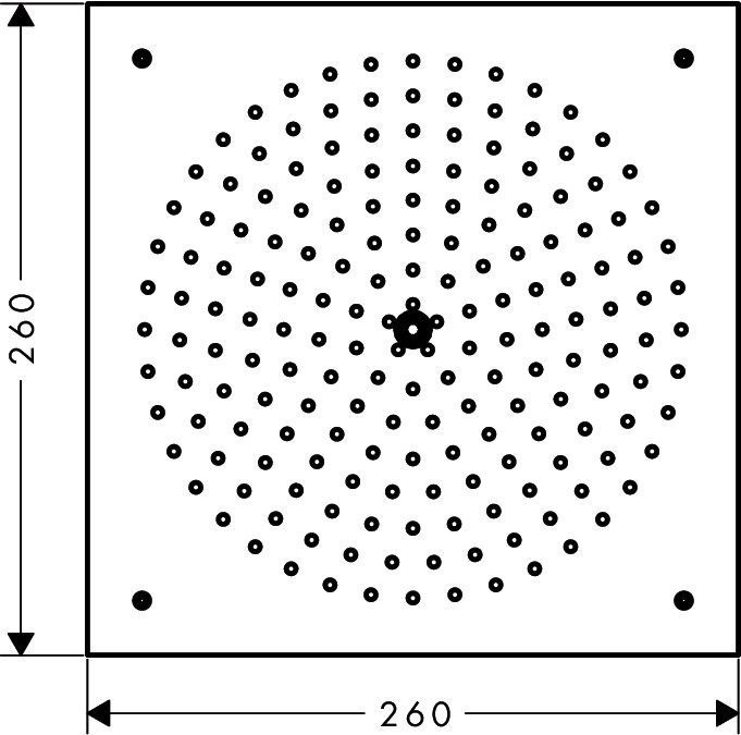 Верхний душ с потолочным креплением скрытого монтажа Raindance Hansgrohe, хром арт. 26472000