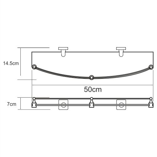 Полка стеклянная с бортиком WasserKRAFT Dill K-3900 арт. K-3944